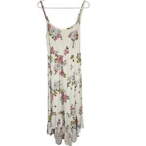 Torrid Dress Floral Dress Maxi Dress Ruffle Dress Smocked Maxi Dress 0X Ivory